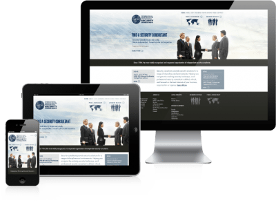 Web design for a security consultant organization.