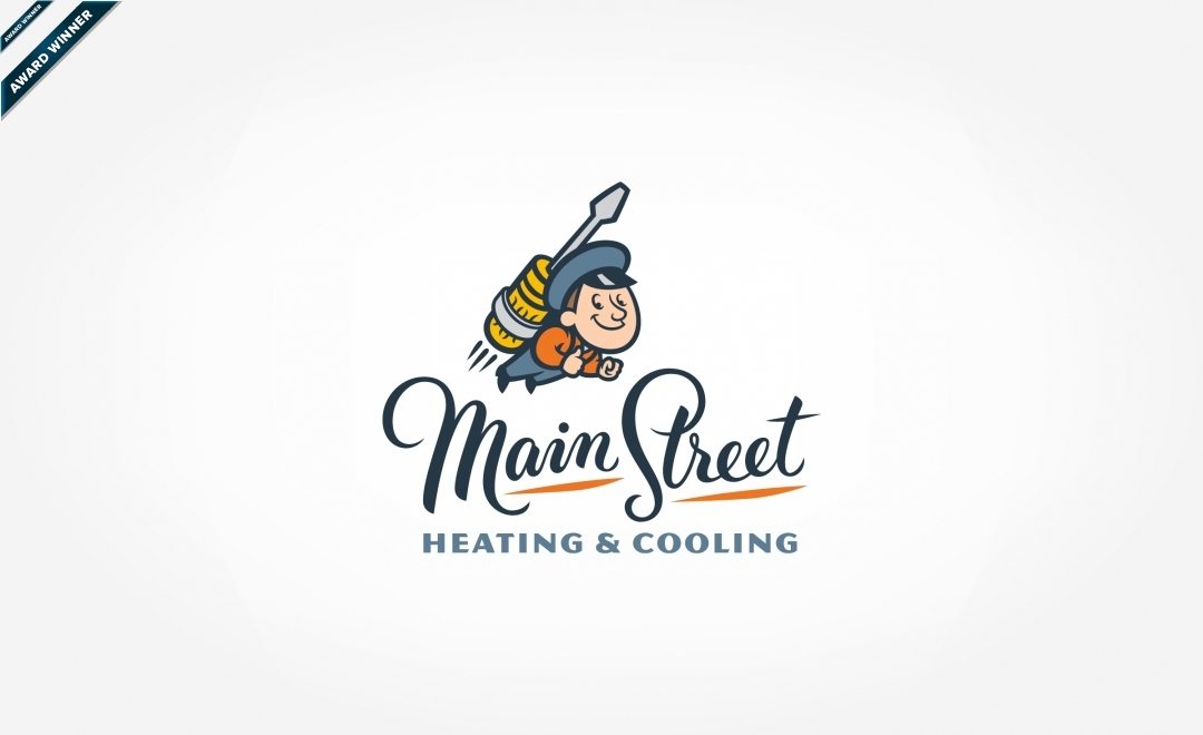 Award-winning vintage logo design for a heating and air conditioning company in Utah.