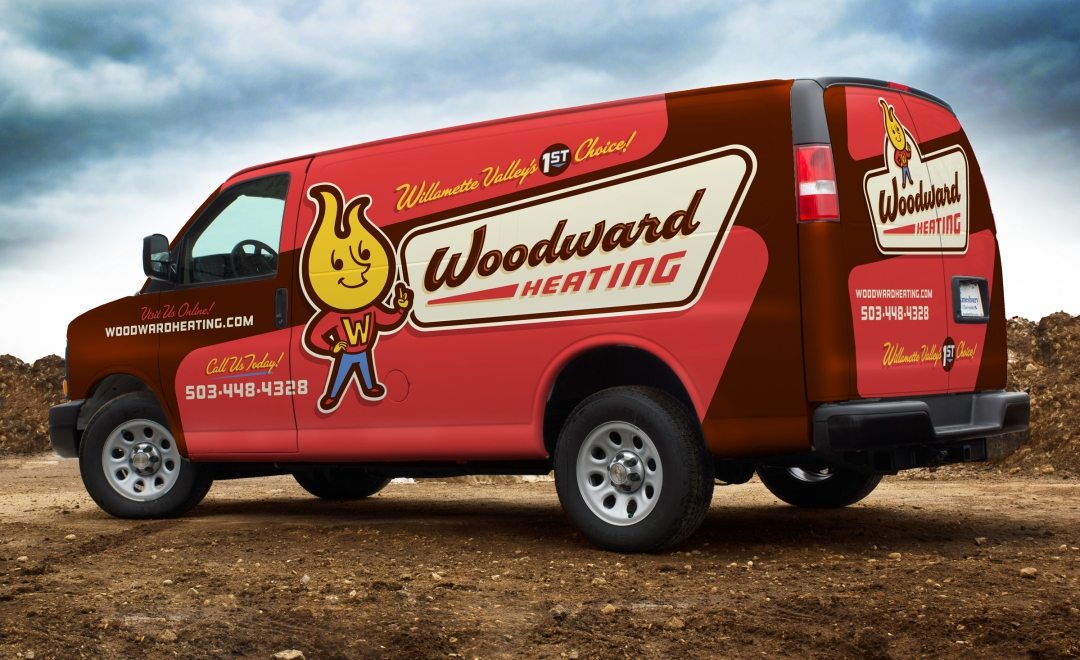 Vehicle wrap design for a full service HVAC contractor located in Aumsville, OR.