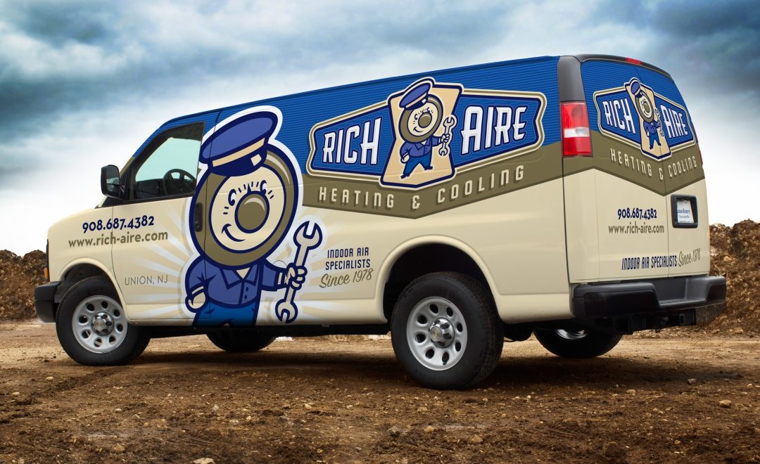 Logo design, and fleet branding for this Union, NJ HVAC company.
