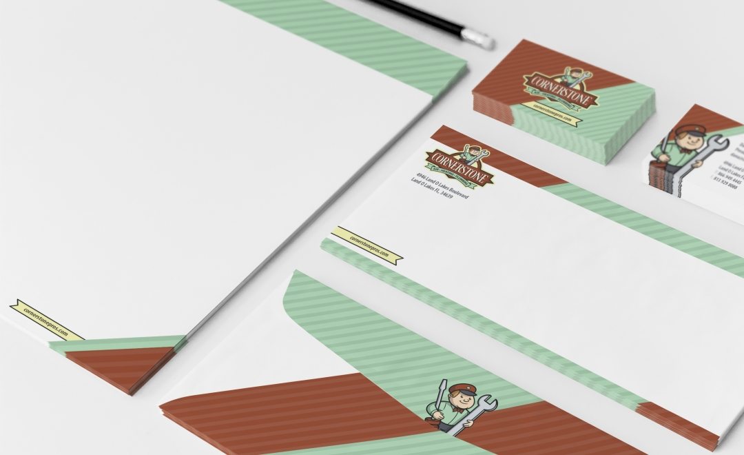 Stationery design for an HVAC and plumbing company in Florida.