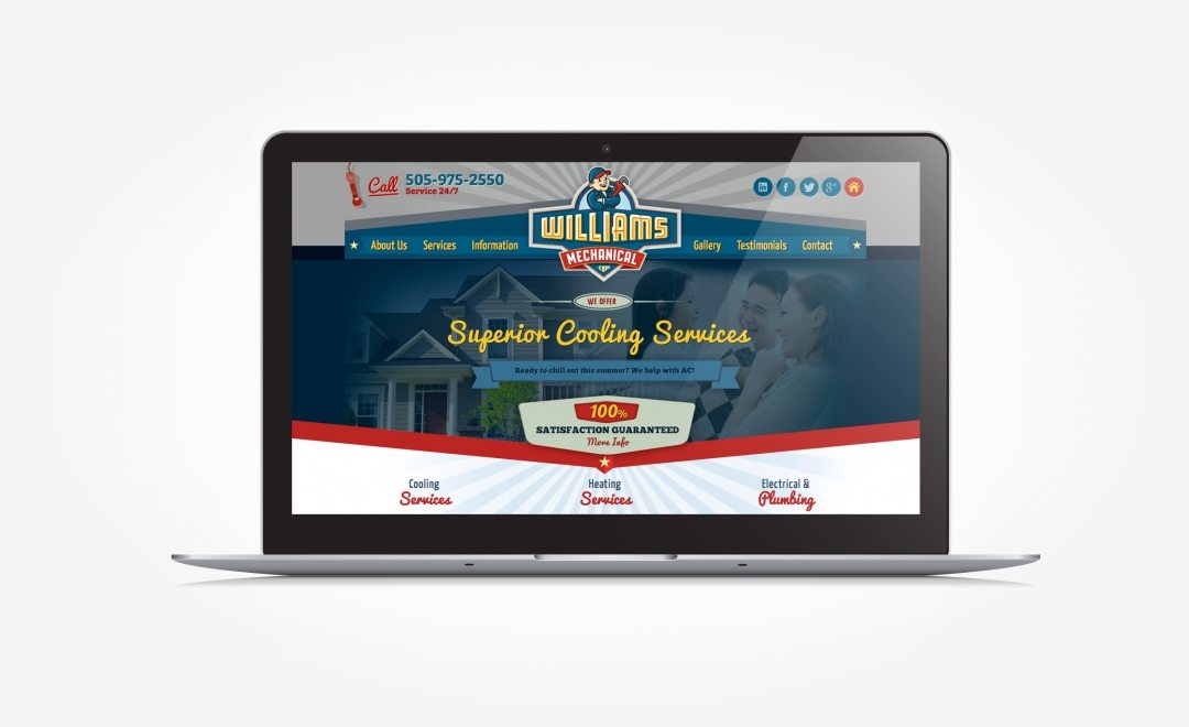 Web design for a HVAC contractor located in Albuquerque, NM.