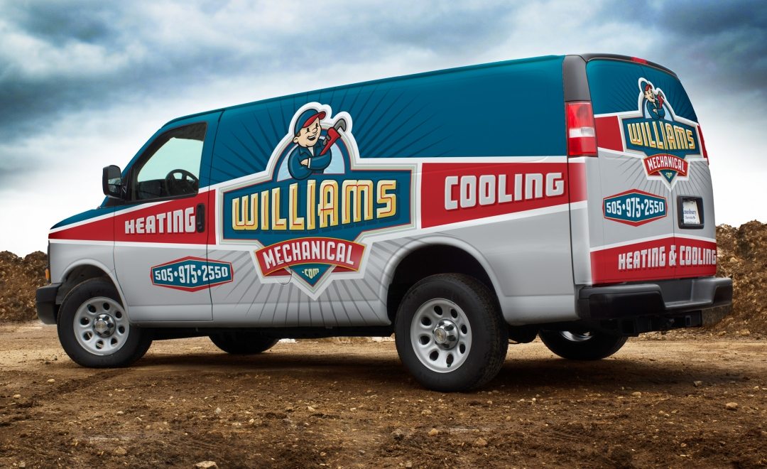 Fleet wrap design for an HVAC company in New Mexico.