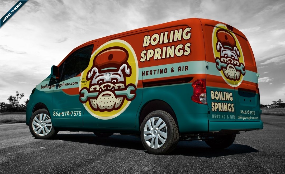 best truck wraps, award winning truck wraps, hvac truck wraps, heating and cooling truck wrap.