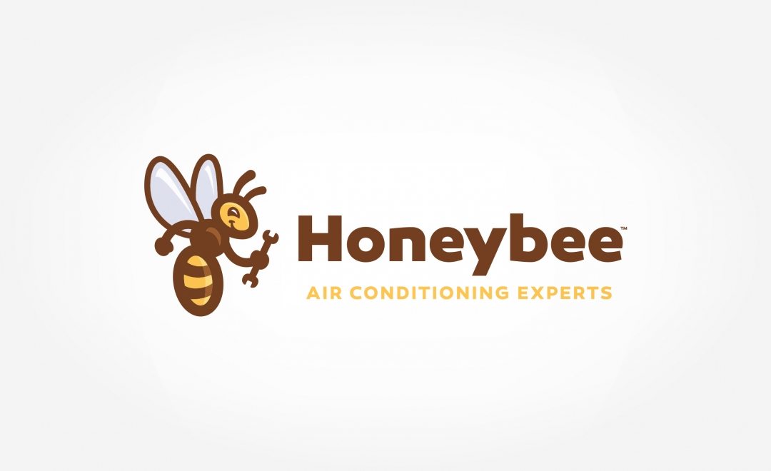 Logo design for Honeybee Air Conditioning Experts, a Heating and Air Conditioning service company in Las Vegas, Nevada.