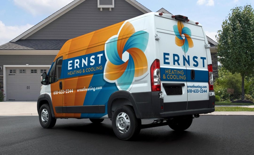 Fleet branding, and HVAC logo design for this Illinois-based heating and air conditioning company.