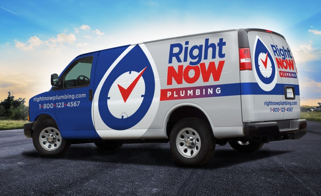 The best vehicle wraps use simple, easy-to-read graphics, as this wrap for Right Now Plumbing shows.