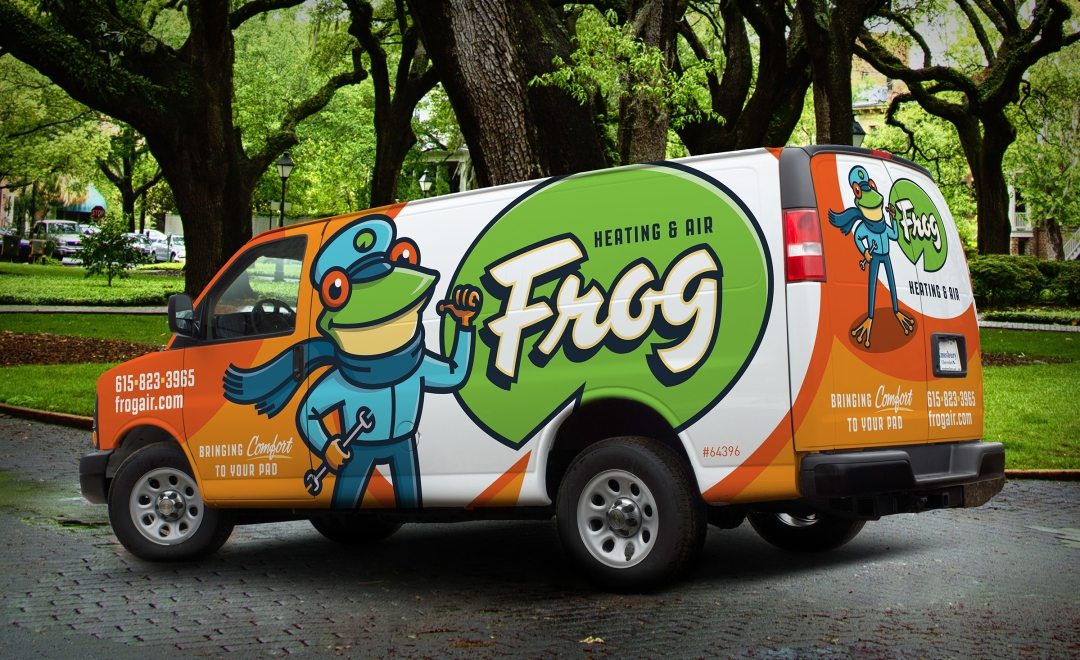 The best vehicle wraps deploy a clear visual that integrates the company's branding in a unique way, as this HVAC vehicle wrap shows.