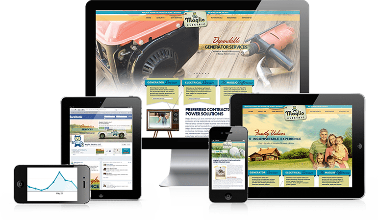 Maglio Electric's responsive website design enhances a user's viewing experience—from easy-to-use navigation and simplistic and useful design, to adaptive orientation and lightning-fast loading speeds.