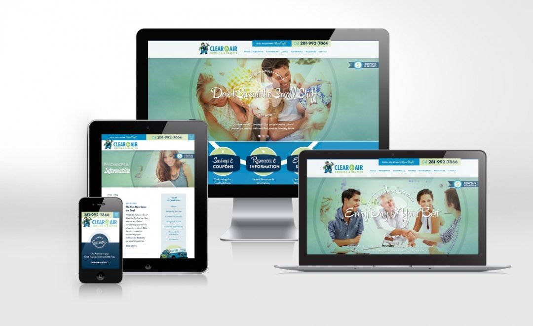 Clear the Air's responsive website combines easy-to-understand icons with user-friendly touch targets—delivering the ultimate user experience across multiple devices.
