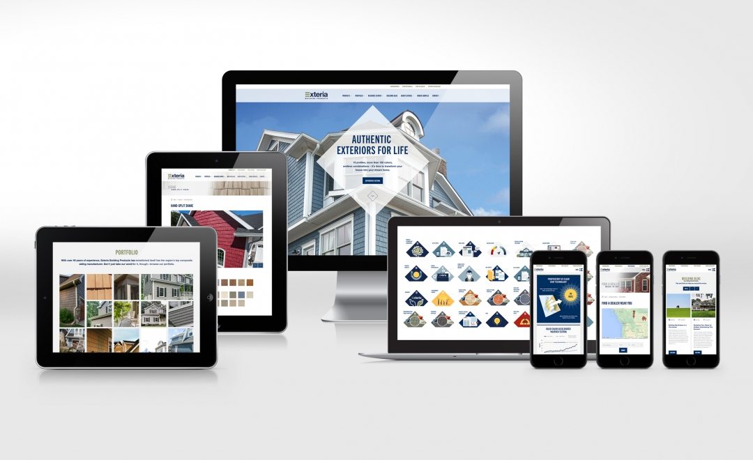 Website design and development for Exteria Building Products.