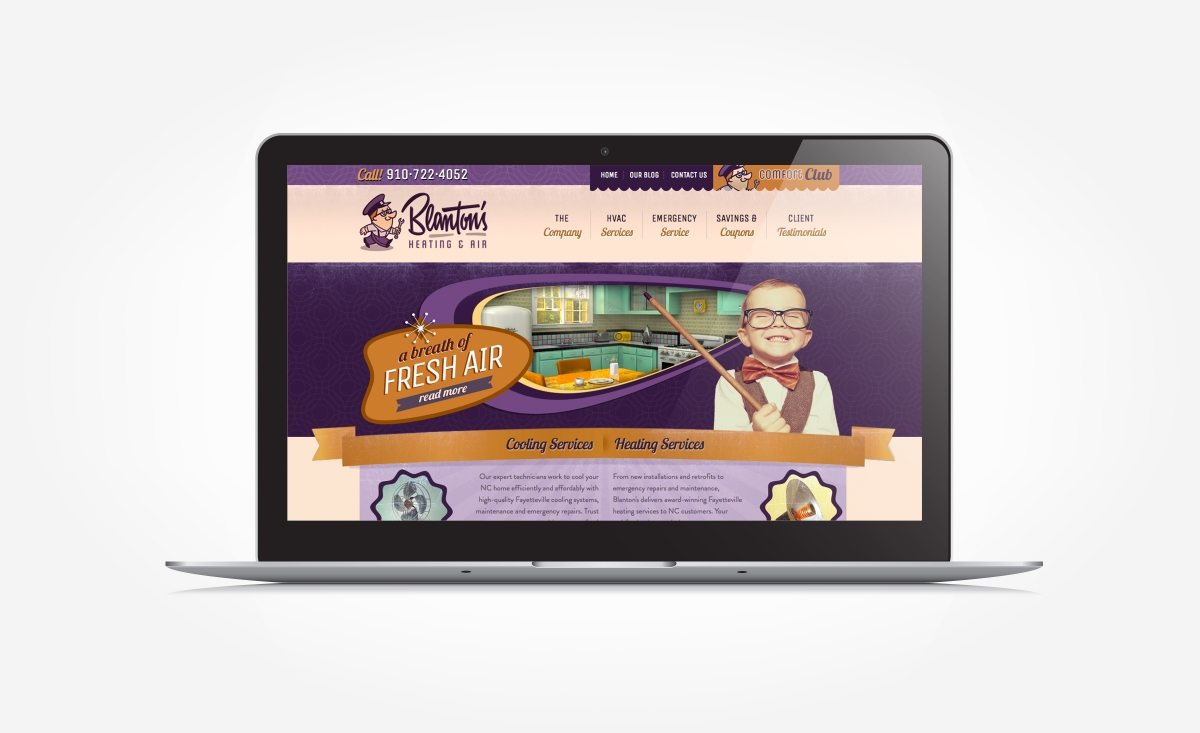 Web design for a HVAC contractor located in NC.