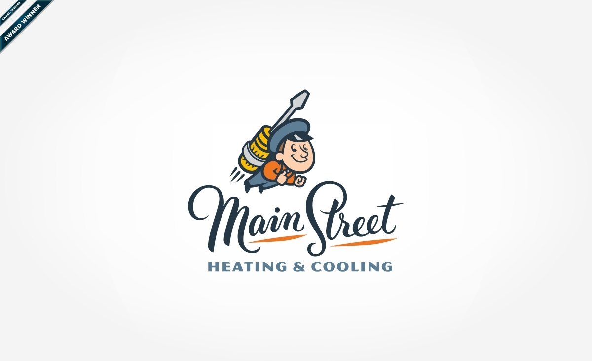 Award-winning vintage logo design for a heating and air conditioning company in Utah.