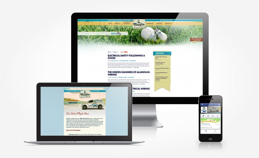 Facebook, blog and newsletter design and management for Maglio Electric.