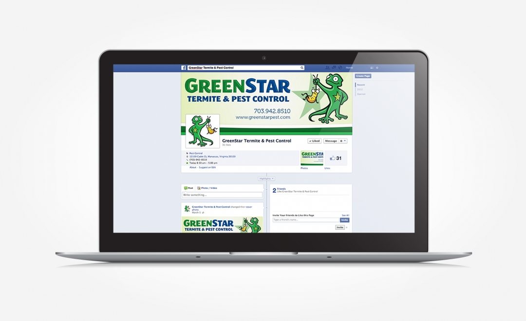 Facebook design for Greenstar Pest Control.