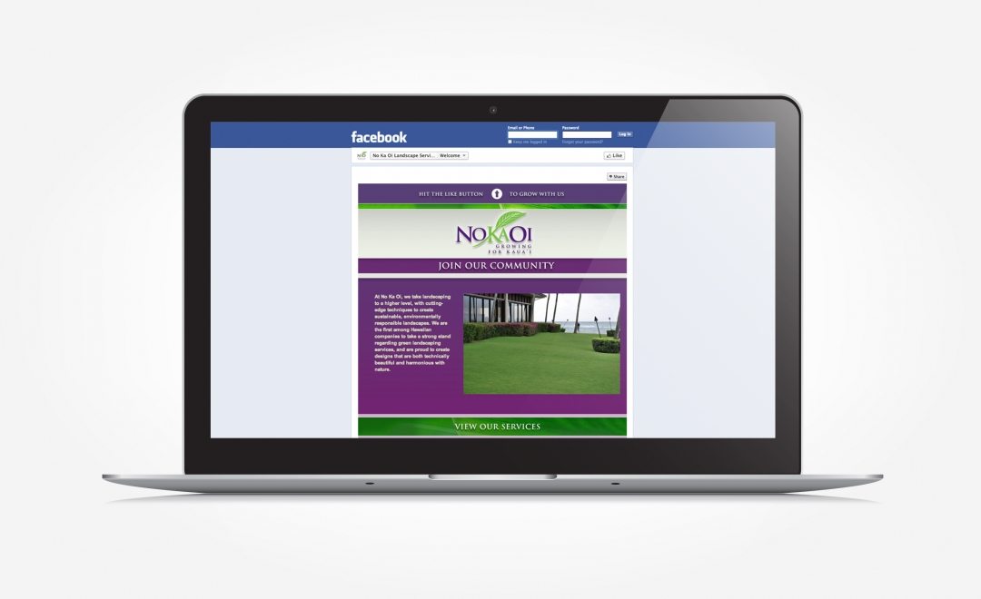 Facebook design for a landscape services in Hawaii.