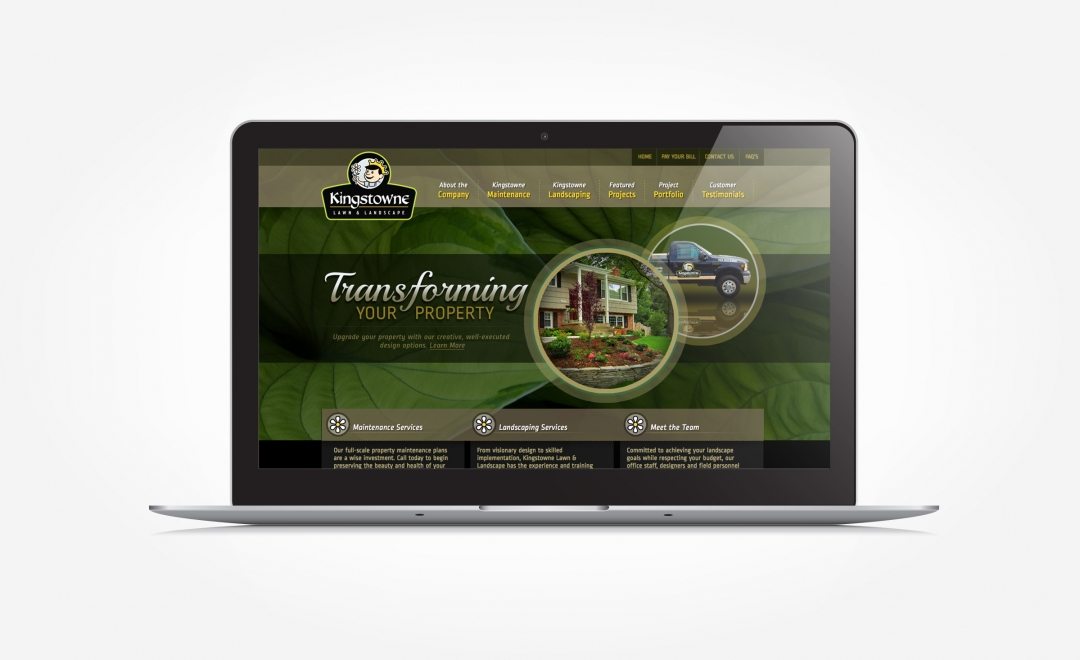 Web design for a landscape company in Lorton, VA.