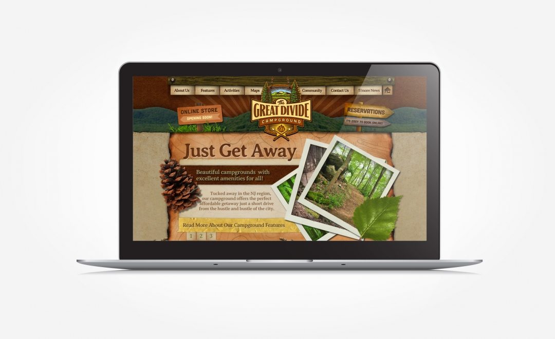 Web design for a campground located in Sussex County, NJ