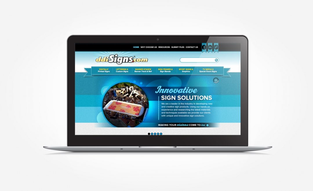 Website design for a sign company in North Carolina.