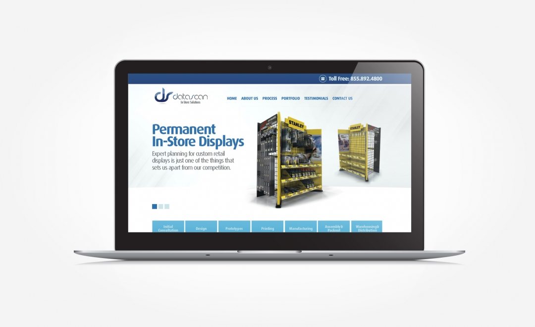 Web design for a permanent and temporary displays company in Morristown, NJ.