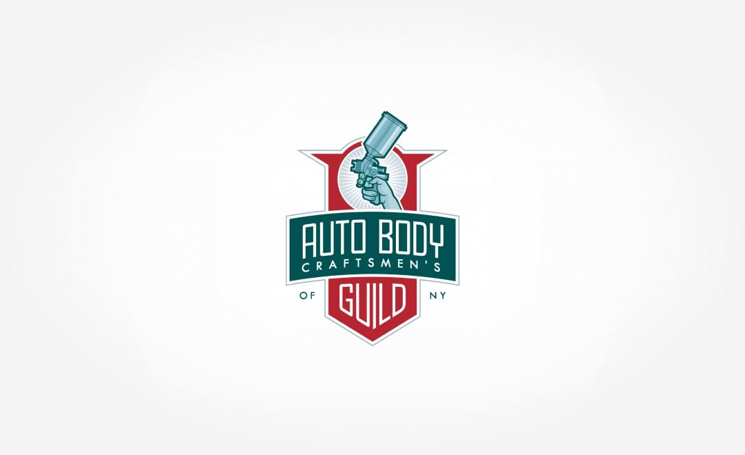 Retro-styled logo design for an association of automotive restoration professionals in New York.