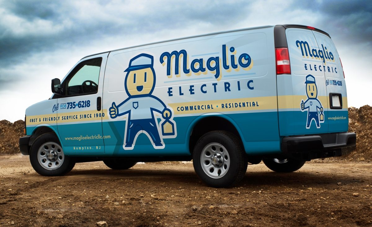After designing the logo for this Hampton, NJ electrician, we then designed their vehicles. Can you find the hidden outlet?