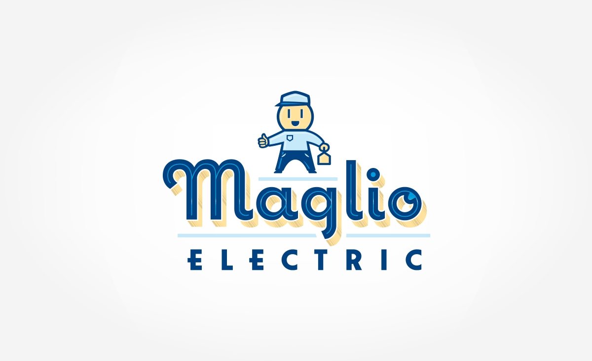 This was a fun retro logo design for an electrician in Clinton, NJ. Notice the outlet in his face?