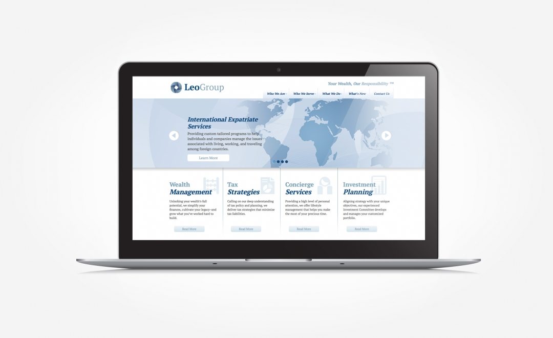 Web design for wealth managment services located in Chatham, NJ.